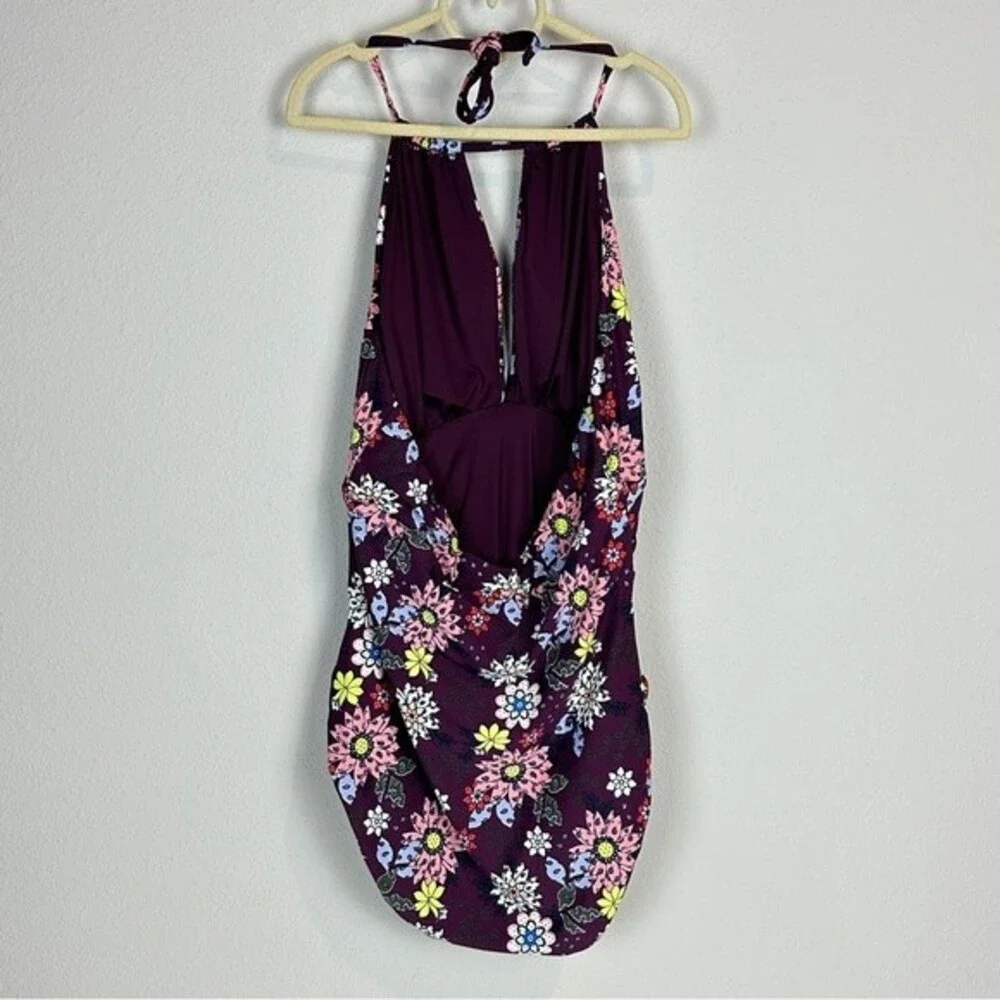 Anne Cole In Full Bloom Shirred Front One Piece Swimsuit 12